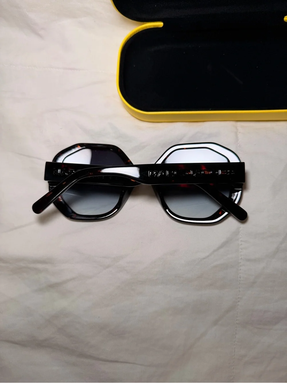 Marc Jacobs Tortoiseshell Octagon Sunglasses with Blue Gradient Lenses